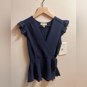 Navy blue v-neck shirt